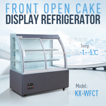 Front open self-service cake refrigerator display showcase